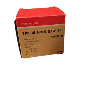 🌼2 7 Piece Hole Saw Set For Electrical Drill 1” Width 1/4” Shank